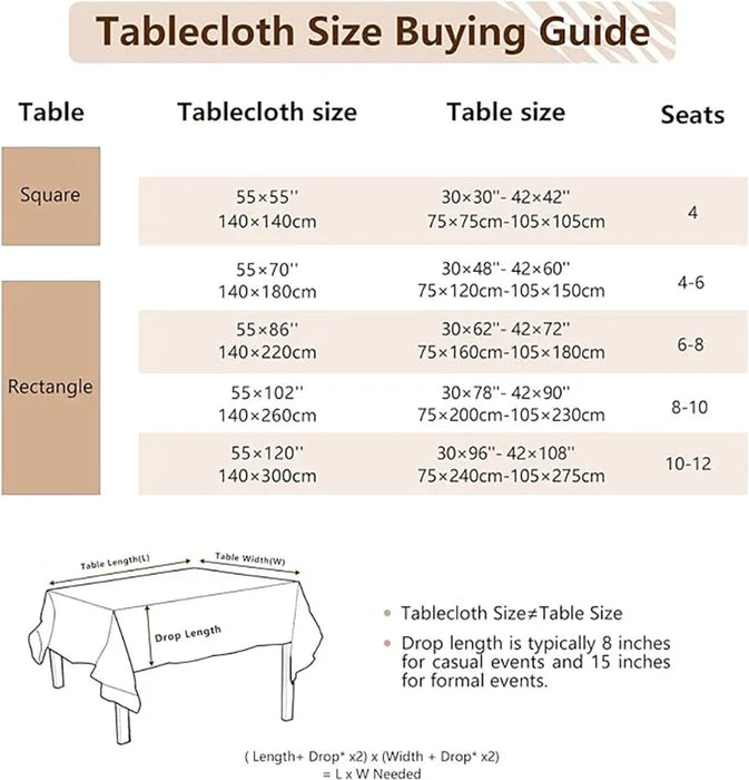 Cotton Linen Waterproof Tablecloth Dining Table Farmhouse Kitchen Rectangle Table Cloth Coffee Wrinkle Free Table Cover Beige