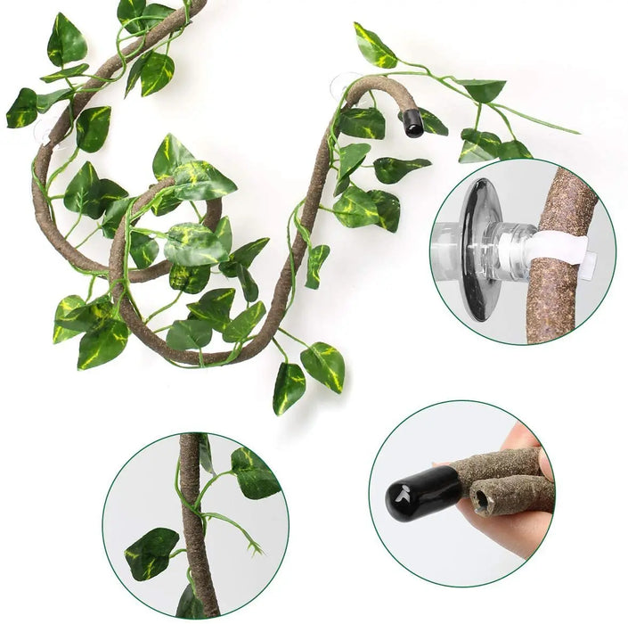 Artificial Flexible Reptile Vines Rattan Chameleon Lizard Terrarium Branches Bendable Jungle Reptile Pet Habitat Decoration