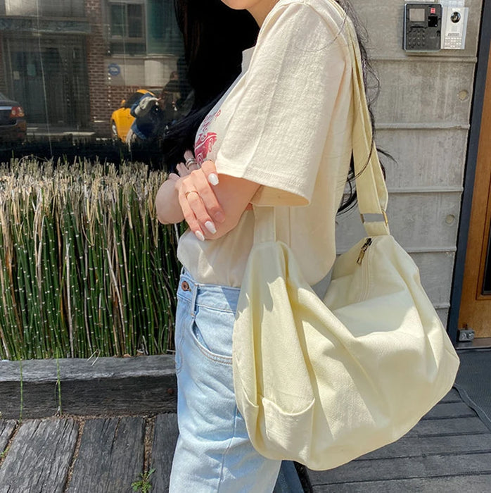 Women Shoulder Bag Large Canvas Crossbody Bags For Women Fashion Korean Female Student School Bag Chic Messenger Bag Handbags