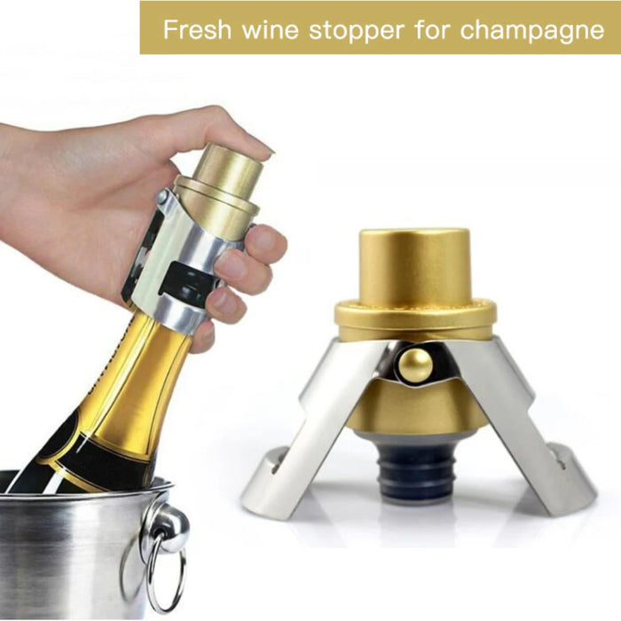 1~10PCS Kitchen Sealing Bottle Wine Beer Bottle Cork Plug Stainless Steel Champagne Sparkling Stopper Wine Bottle Stopper