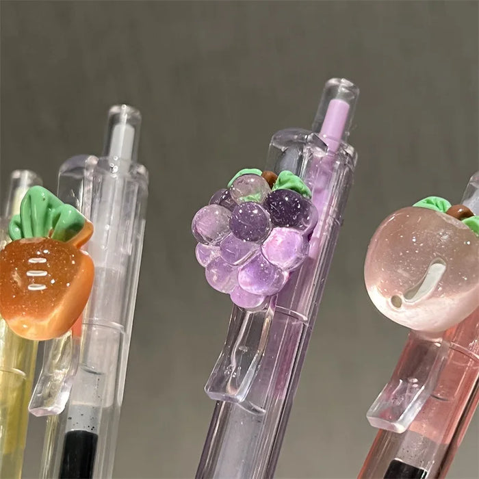 5pcs fruit Scented Retractable Gel Pens Classic Ballpoint Pen Writing Pen Office School Writing Stationery