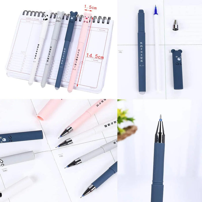 4+2+20 Pcs/Set Kawaii Erasable Gel Pens 0.35mm Waterproof  Blue/Black/Red Gel Ink Stationery School supplies for Office Student