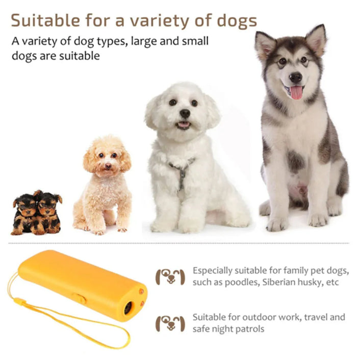 3 in 1 et Dog Repeller Anti Barking Device Ultrasonic Dog Repeller Stop Bark Control Training Supplies With LED Flashlight