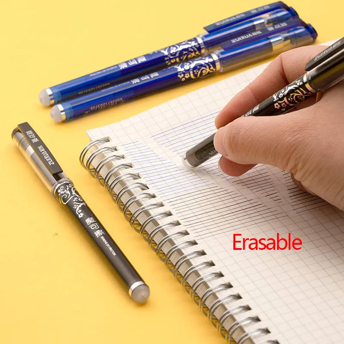 Erasable gel pens set 0.5 mm Fine point blue kawaii ballpoint pen for writing Korean Stationery Office school supplies