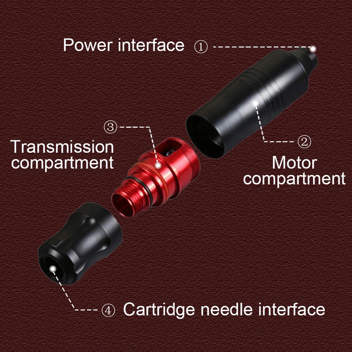 Wireless Tattoo Machine Kit Rotary Machine Pen Set with Wireless Mini Power Supply Cartridge Needles for Tattoo Beginner Supply