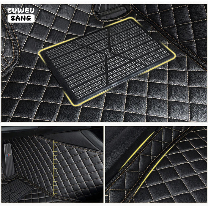 CUWEUSANG Custom Car Floor Mats For KIA Carnival Sedona VQ Auto Carpets Foot Coche Accessorie