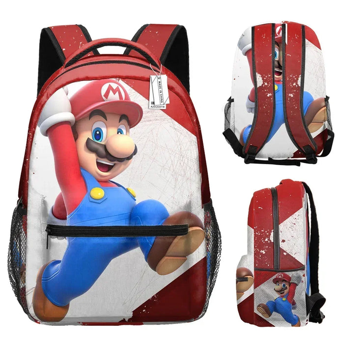 Marioed Super Mario Large Capacity School Bag Fully Printed Fashion Backpack  Backpack Birthday Gift Mochila