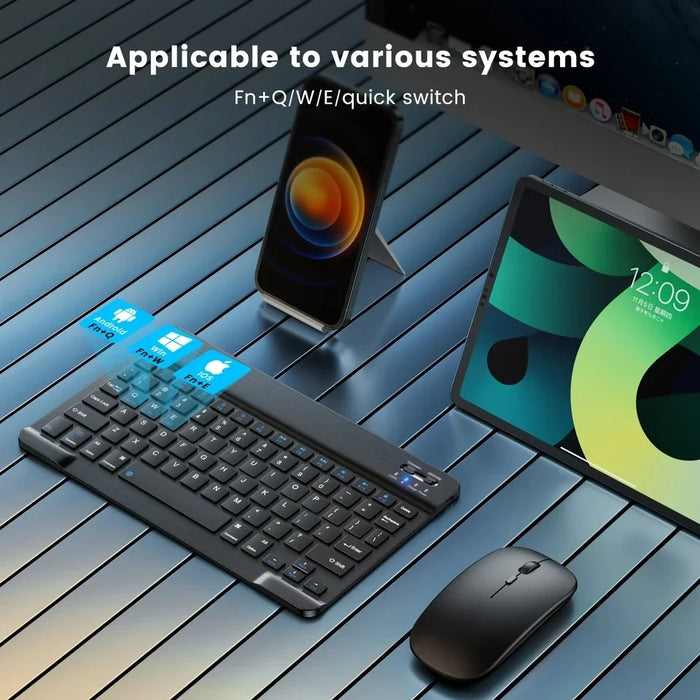 Mini Wireless Keyboard Bluetooth-compatible Keyboard For ipad Phone Tablet Portable Keyboard Mouse For Samsung Xiaomi Android