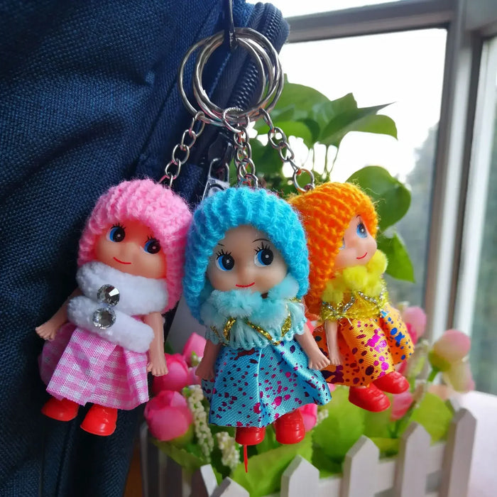 1PC 8cm Mini Doll Kids Toys Soft Interactive Baby Toy for Girl Small Reborn Doll Cute Keychain Pendant Fashion Plush Stuffed Toy