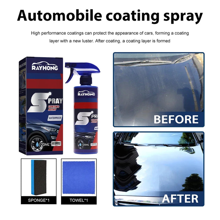 120ml 3 In 1 Ceramic Car Coating Spray High Protection Car Paint Scratch Nano-coating Spray Auto Hydrophobic Polish Paint Cleane